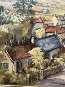 Vibrant Colour Palette & Great Perspective With Rolling Hill Backdrop. Charming Artwork By Accomplished Hand Of Artist Irene Baker. Circa - 20th Century. Composition - Oil On Canvas.