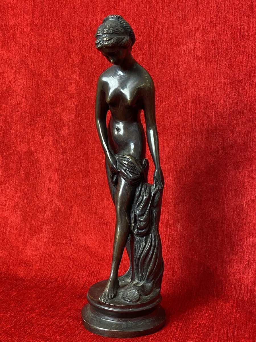 Grand Tour Style 'the Bather' Bronze Sculpture Of Aphrodite Goddess Of Love
