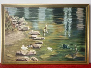 Signed By Artist H H CONNELLY And Dated 1985. Wonderful Colour Palette With A Array Of Green, Teal And Auburn Tones. Study Of Different. Circa - 20th Century. Composition - Oil On Canvas.