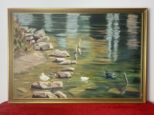 Signed By Artist H H CONNELLY And Dated 1985. Wonderful Colour Palette With A Array Of Green, Teal And Auburn Tones. Study Of Different. Circa - 20th Century. Composition - Oil On Canvas.