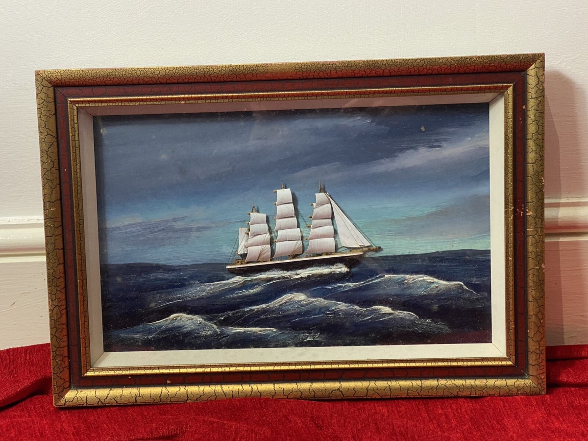 Nautical Diorama Model Artwork Of Historic British Tea Clipper Ship ‘cutty Sark’