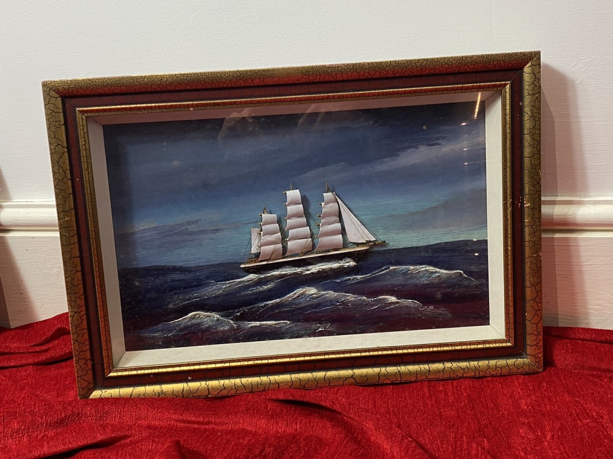 Nautical Diorama Model Artwork Of Historic British Tea Clipper Ship ‘cutty Sark’