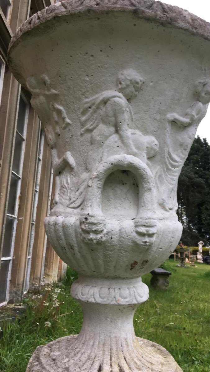 Classical Empire Style Roman Urn Adorned With Roman Mythological Figures