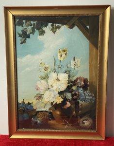 Composition - Oil On Board. Circa - 1 870 19th Century.