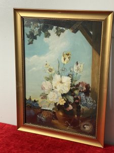 Composition - Oil On Board. Circa - 1 870 19th Century.
