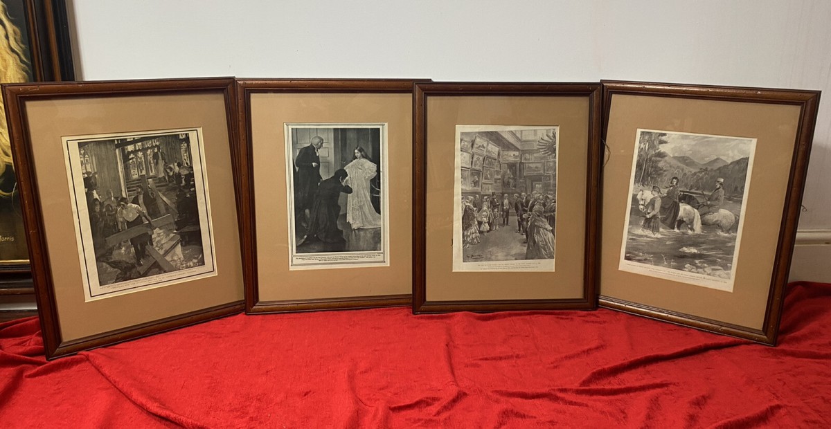 Primary image for Set Of 4 19c Victorian Historic Royal Memrobillia Lithographs By British Artists