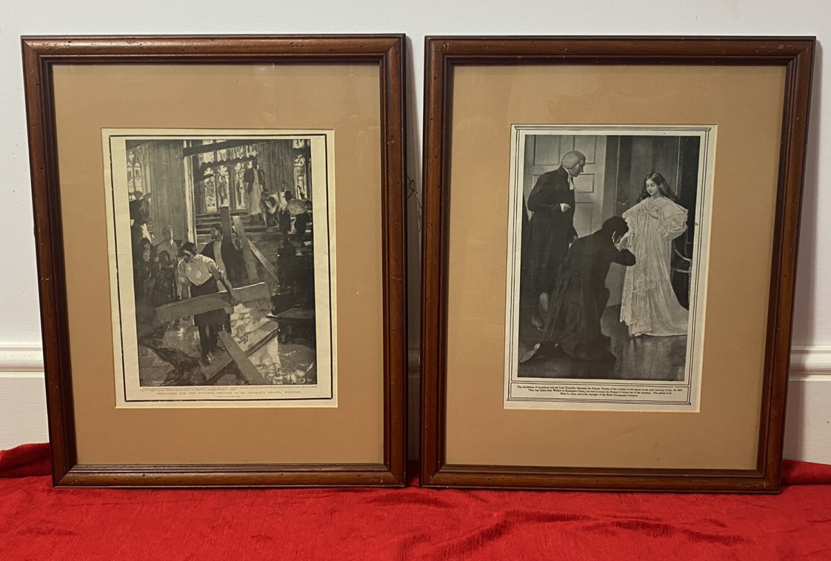 Set Of 4 19c Victorian Historic Royal Memrobillia Lithographs By British Artists
