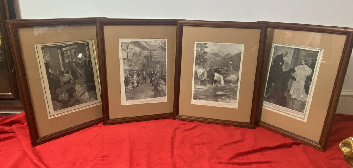 Set Of 4 19c Victorian Historic Royal Memrobillia Lithographs By British Artists