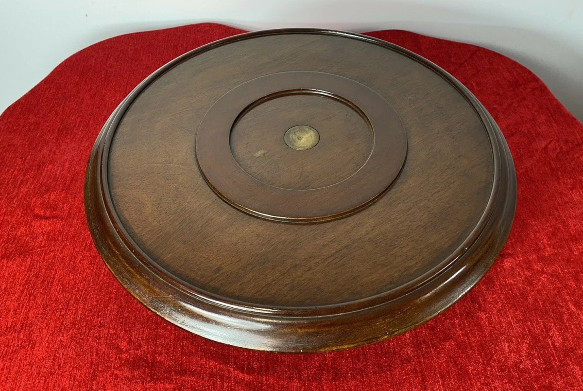 Antique Georgian Circa 1890 Lazy Susan Turntable In Rich Mahogany
