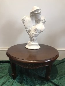 Supported By Four Cabriole Style Legs. Circular Top With Floral Carving On Under Edge. Very Unusual Low Height Make Us Believe It’s A Unique Little Coffee Table Or Display Table. Craftsman Made Piece Stunning Quality Table.