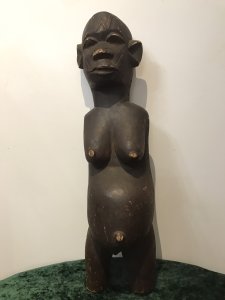 Historic Sculpture Antique Carving 19th Century Zulu Fertility Wood Carving Sculpture. Very Interesting Primitive Tribal Wood Carving. Brought To England Approx 1895 From The Lord Hill Collection. Signs Of Wear Conductive To Age And Usage.