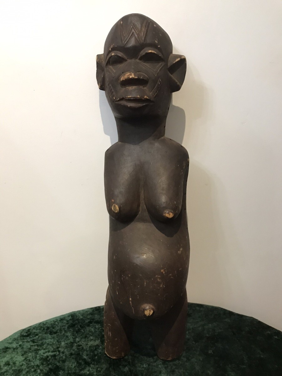 Historic Antique 19th Century Zulu Fertility Wood Carving Sculpture