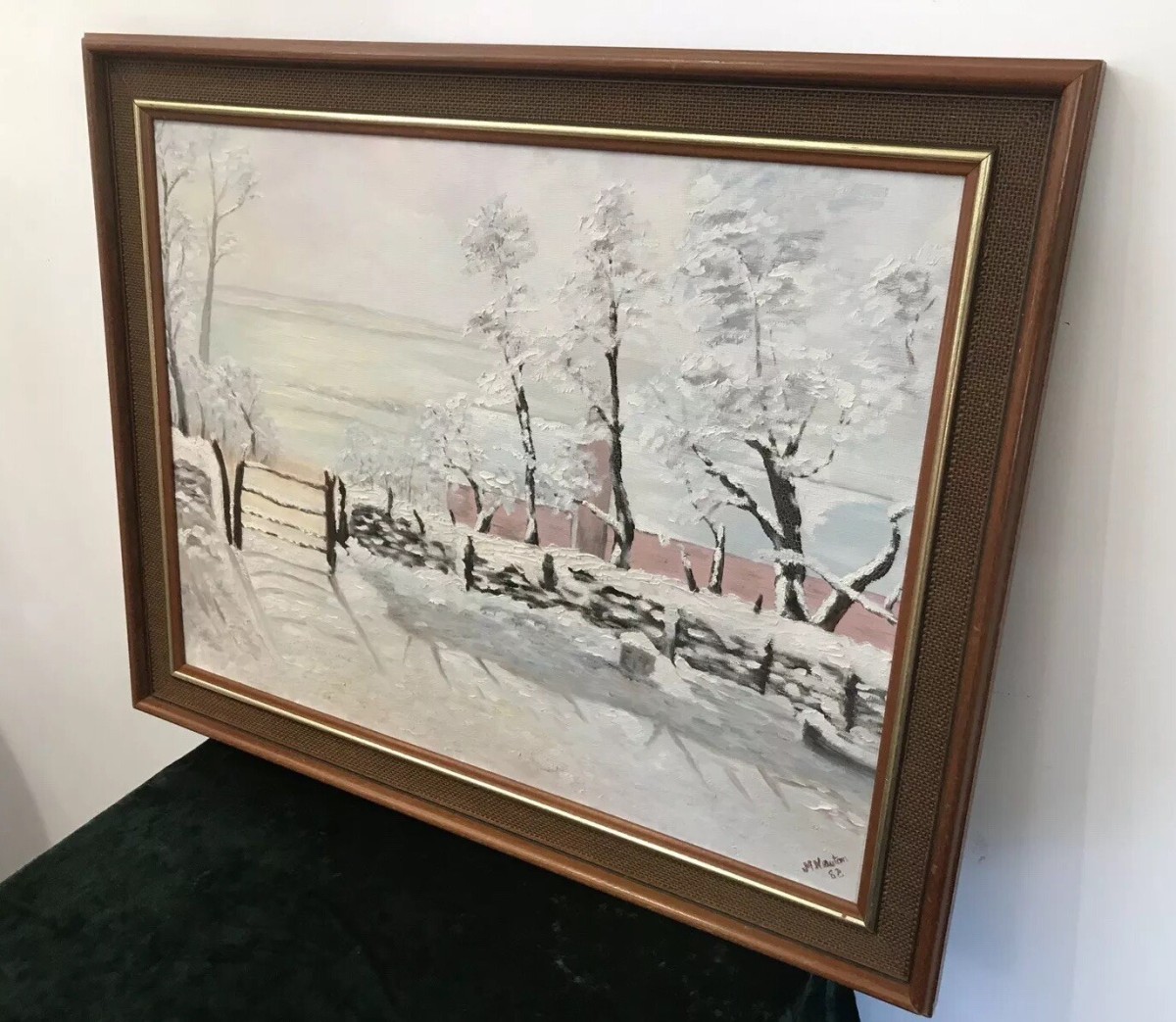 Original Oil Artwork Titled ‘the Magpie’ After Claude Monet By Artist M Newton