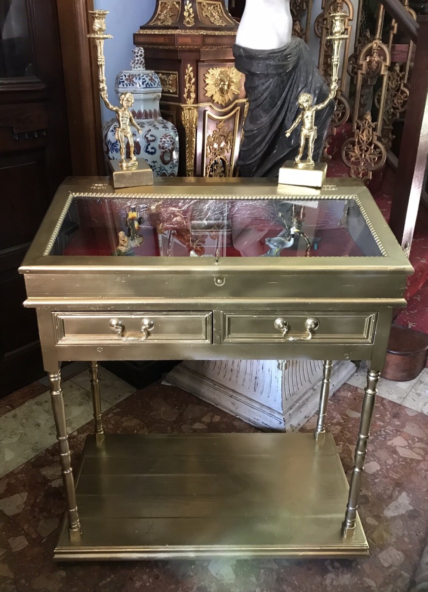 Primary image for Fine Vintage Elegance French Guiltwood Bijouterie Cabinet