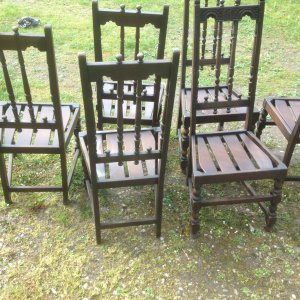 Country Style Ercol English Period Style Chairs Set Of 6. Stunning High Spindle Back Period Look Ercol Set Of 6 Chairs Solid Oak Plank Seats Lounge/Dinning Chairs