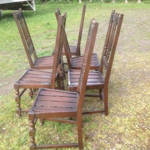Country Style Ercol English Period Style Chairs Set Of 6. Stunning High Spindle Back Period Look Ercol Set Of 6 Chairs Solid Oak Plank Seats Lounge/Dinning Chairs