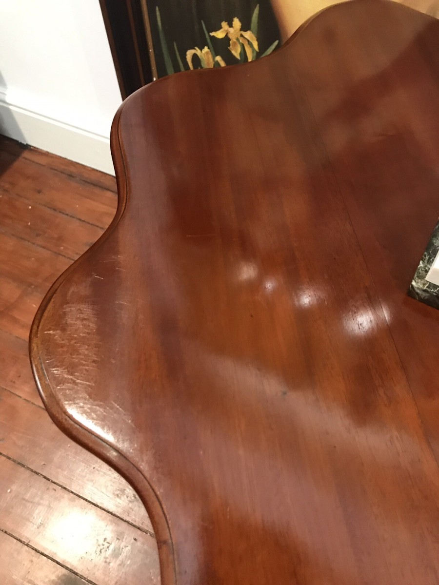 Reproduction Elm Clover Shaped Centre Table