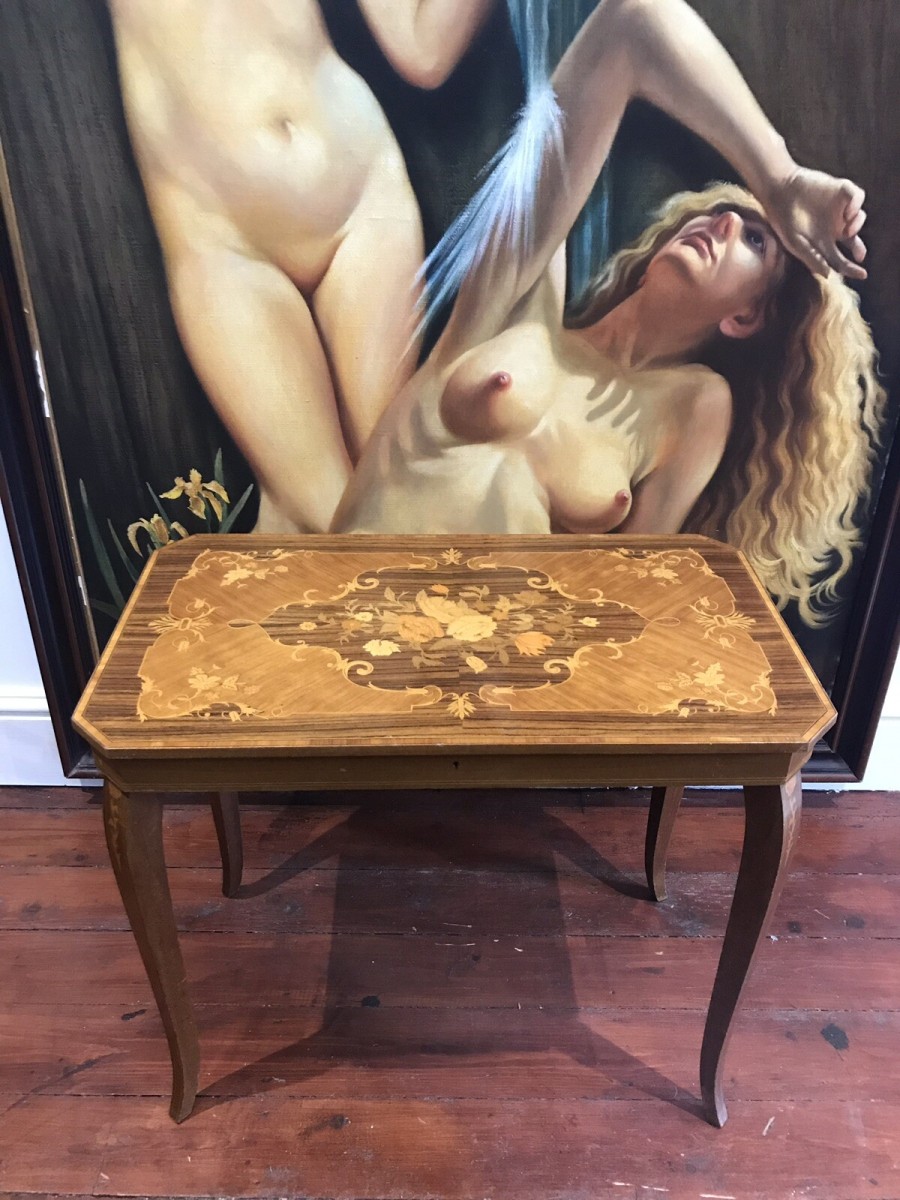 Italian Floral Marquetry Coffee Table
