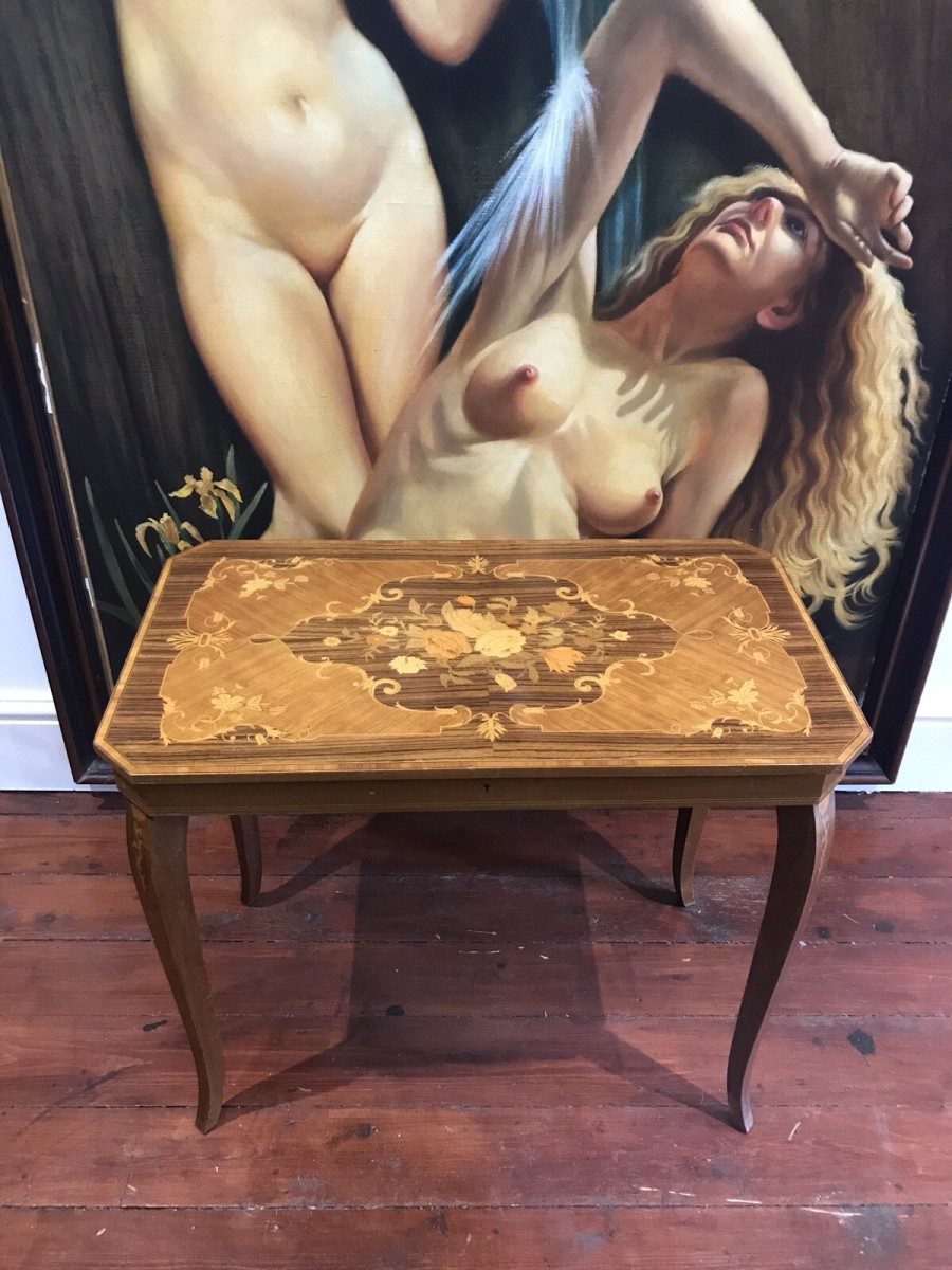 Italian Floral Marquetry Coffee Table