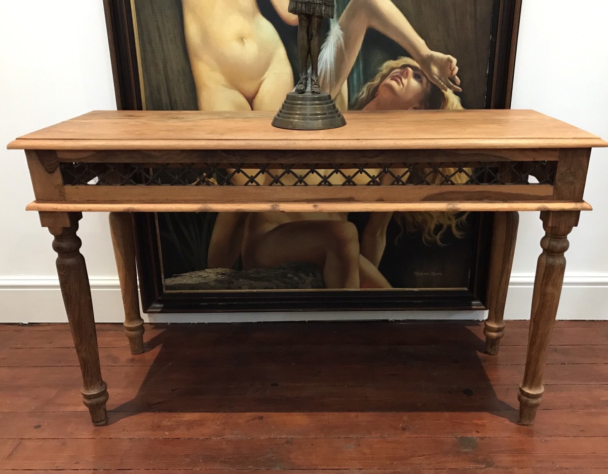 Primary image for Industrial Style Iron Lattice Work Console Table