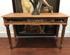 Industrial Style Iron Lattice Work Console Table