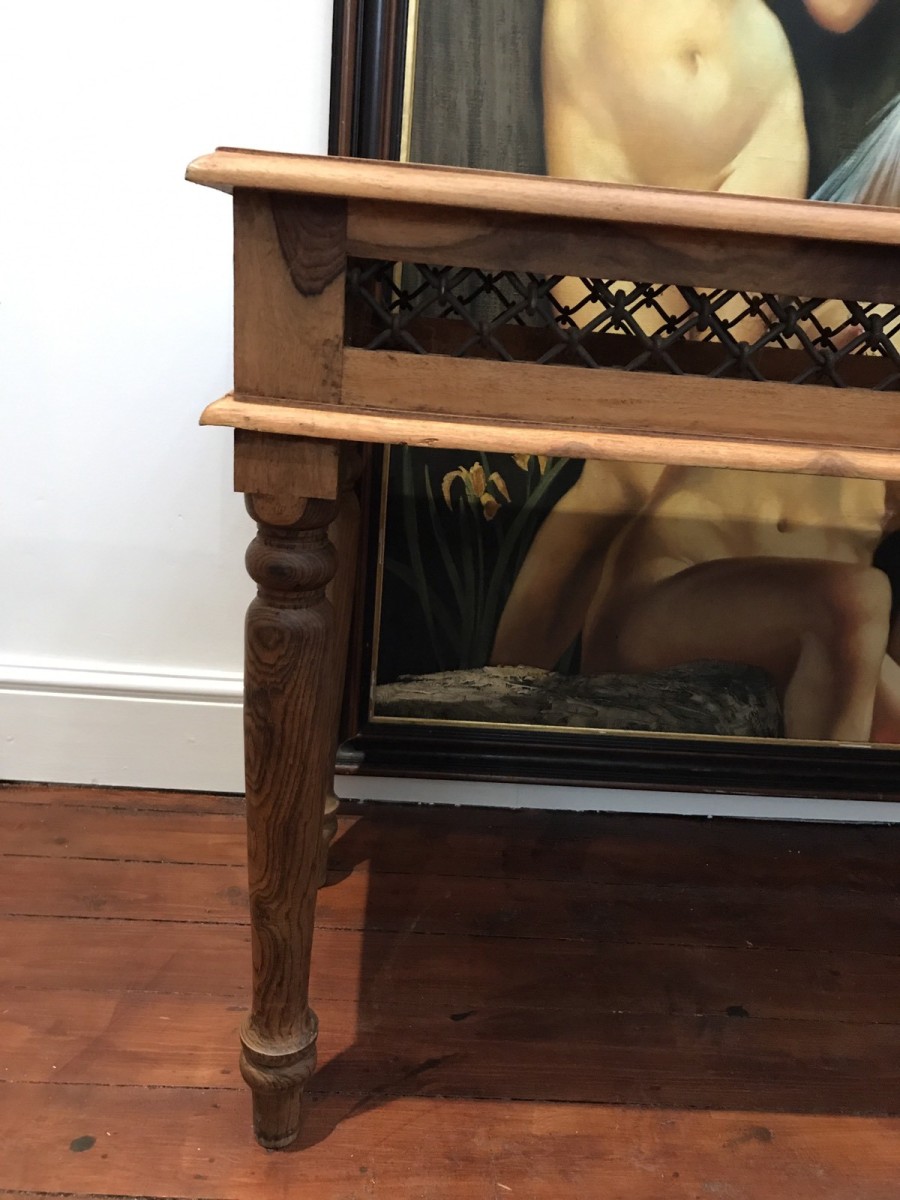 Industrial Style Iron Lattice Work Console Table