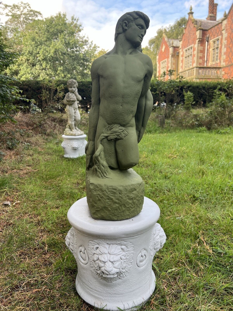 Primary image for The Myth Of Adam & Eve Garden Trophy Sculpture On Cylindrical Plinth